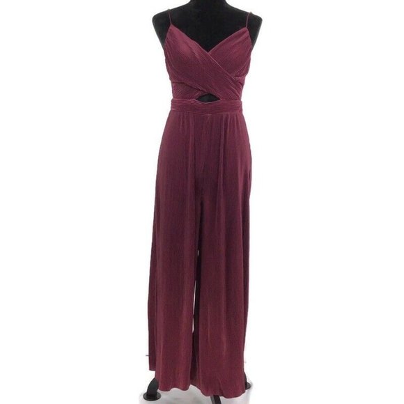 ASTR $79 Moroon Wrap Front Strappy Cut-out Jumpsuit - Picture 4 of 9